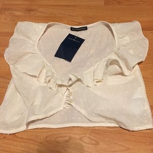 SUPER rare nwt Brandy ruffle crop top